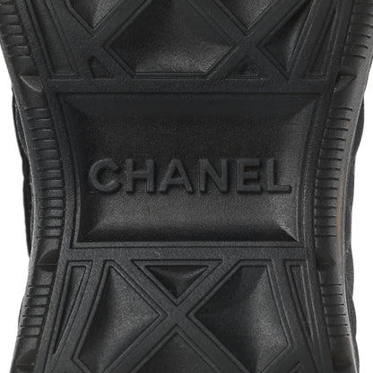 Chanel Suede Calfskin Mixed Fibers CC Sneakers 40 Black 6 of 10