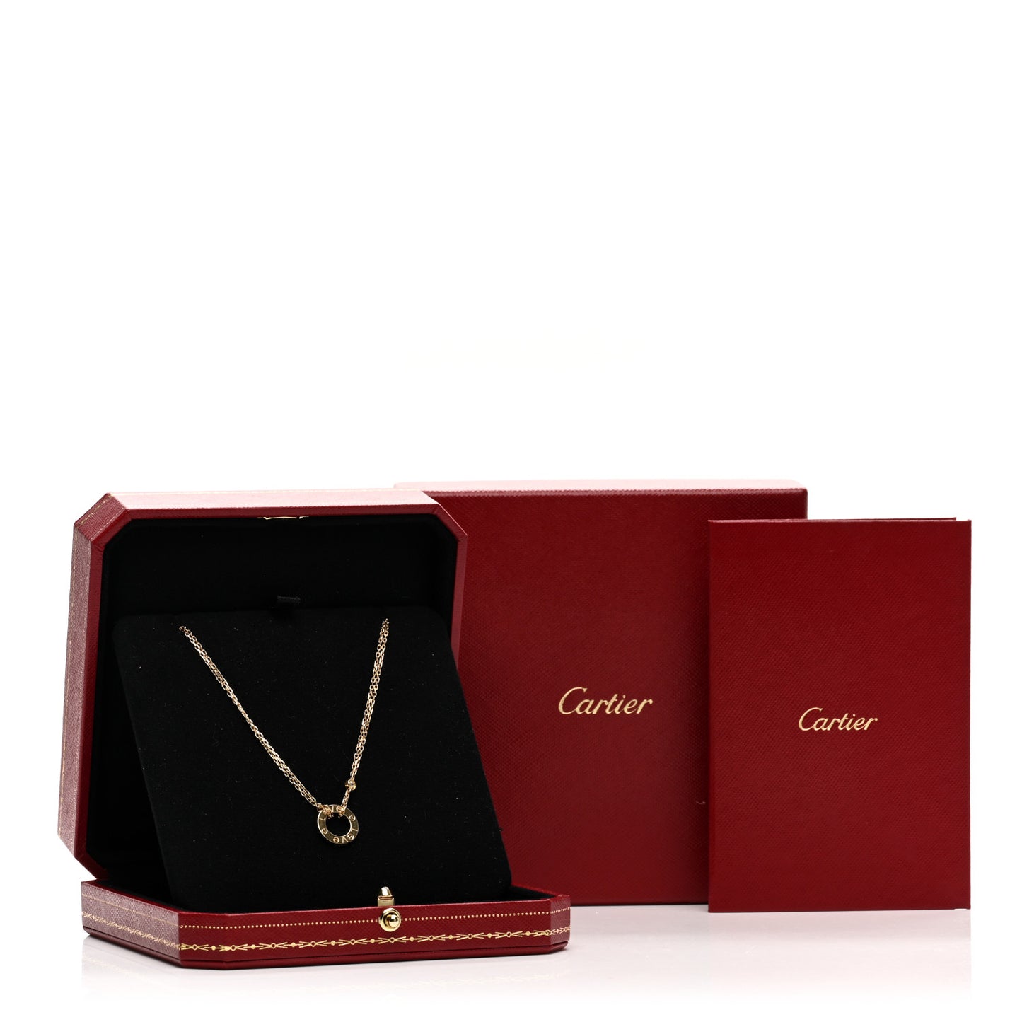 18K Yellow Gold 2 Diamond LOVE Necklace