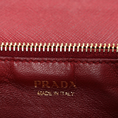 Prada Saffiano Lux Chain Wallet Fuoco 6 of 9