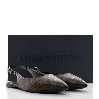 Louis Vuitton Patent Monogram Cherie Slingback Ballerina Flats 38 9 of 9