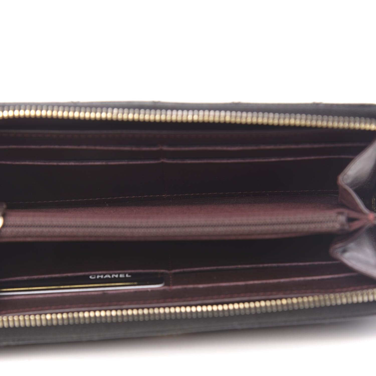 Chanel Caviar Quilted Large Gusset Zip Around Wallet Black 5 of 9