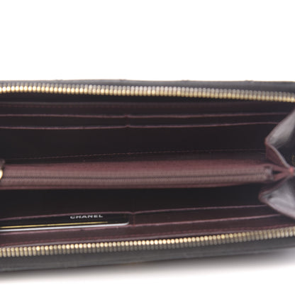 Chanel Caviar Quilted Large Gusset Zip Around Wallet Black 5 of 9