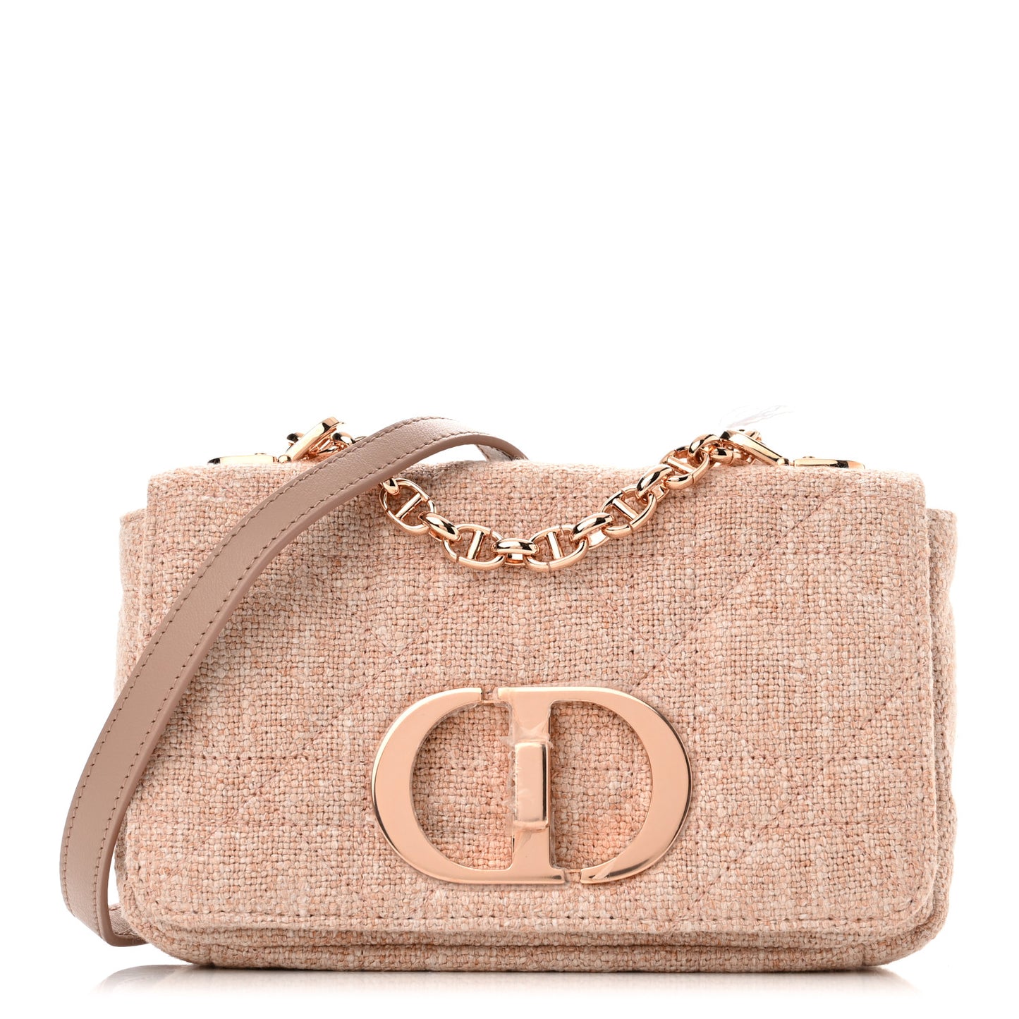 Linen Macrocannage Small Caro Bag Rose