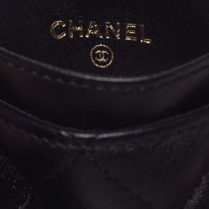 Chanel Lambskin Quilted Card Holder On Chain Black 5 of 6