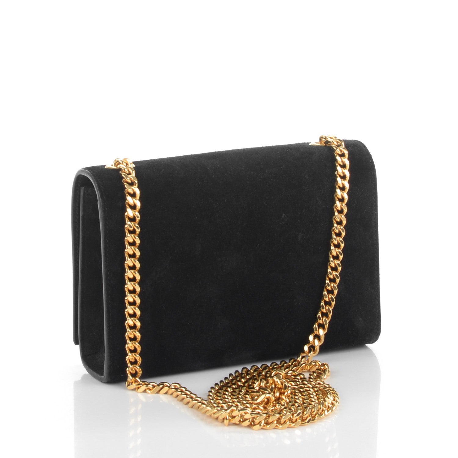 Saint Laurent Suede Small Classic Monogram Kate Tassel Satchel Black 3 of 6