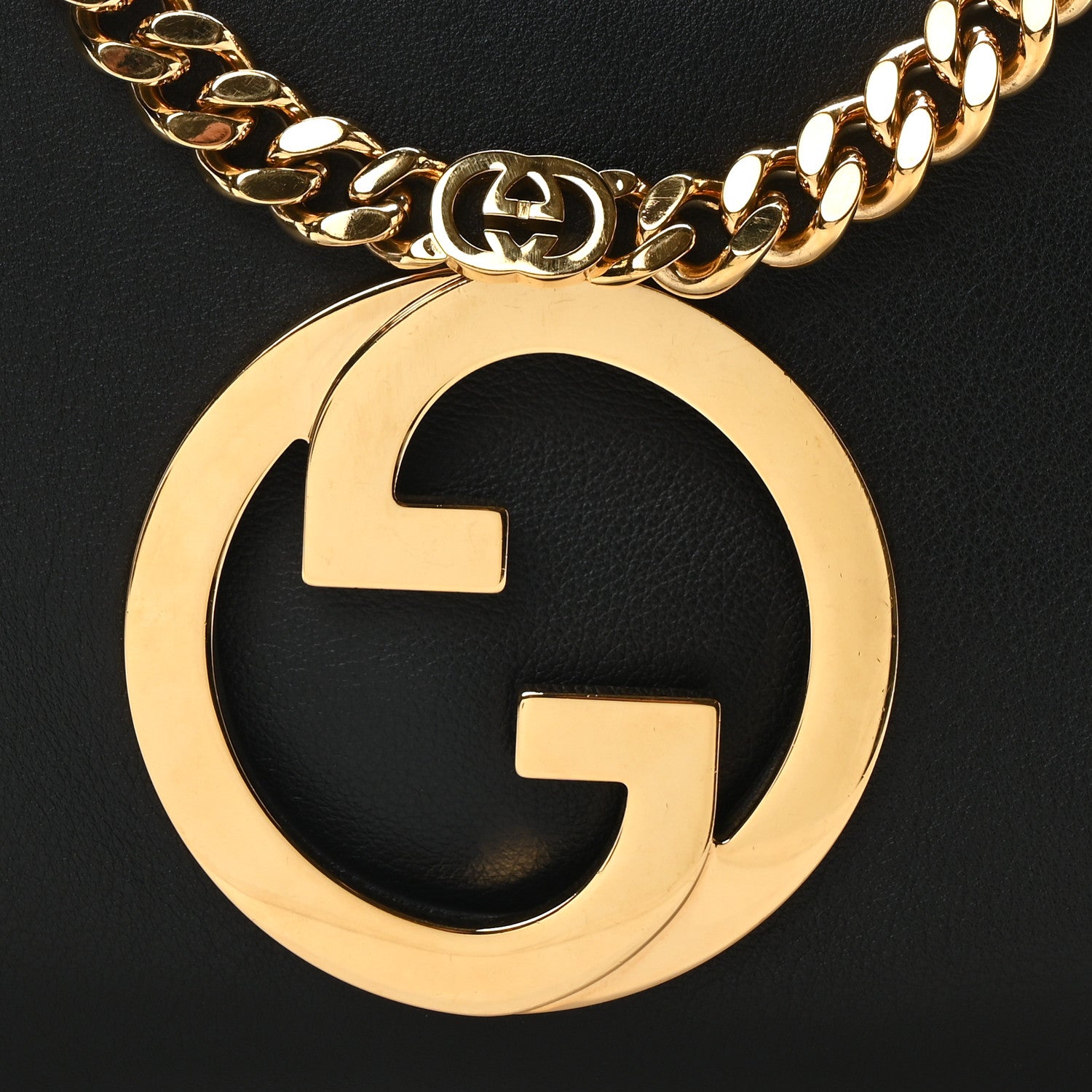 Gucci Roxy Calfskin Blondie Chain Shoulder Flap Bag Black 8 of 10