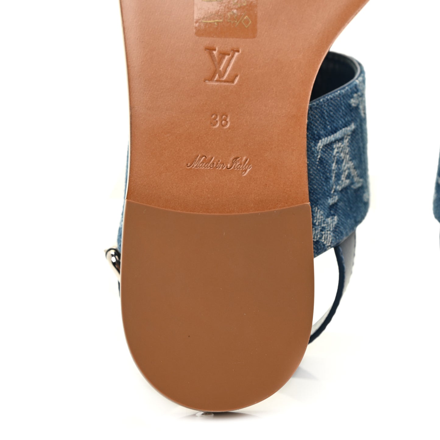 Monogram Denim Starboard Flat Thong Sandal 38 Blue