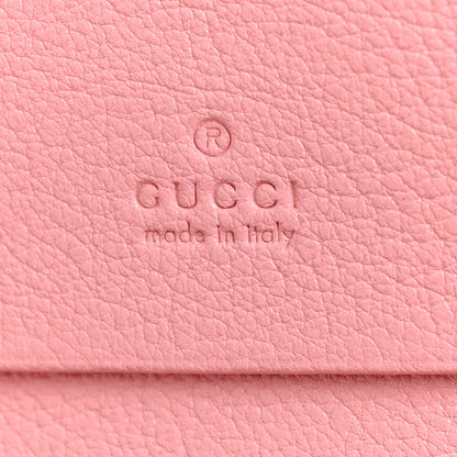Gucci Wonka Grain Calfskin Diana Card Case Wallet Wild Rose 7 of 9