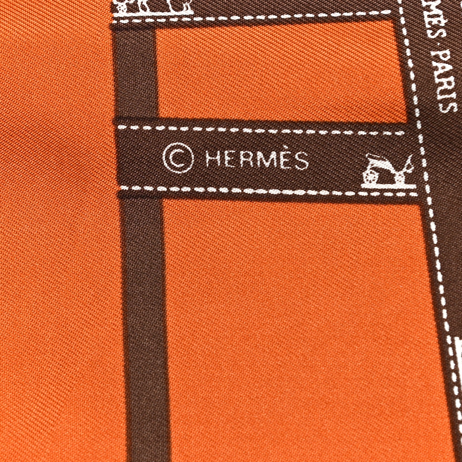 Hermes Silk Bolduc Pocket Square Scarf 3 of 4