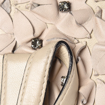 Valentino Garavani Vitello Glam Flower Crystal Bow Clutch Nude 15 of 21