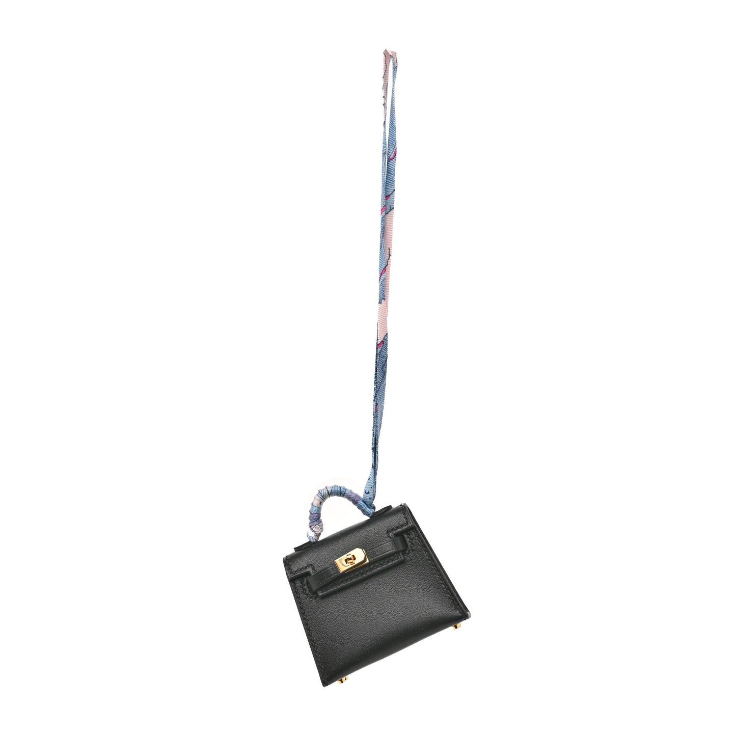 Tadelakt Mini Kelly Twilly Bag Charm Black