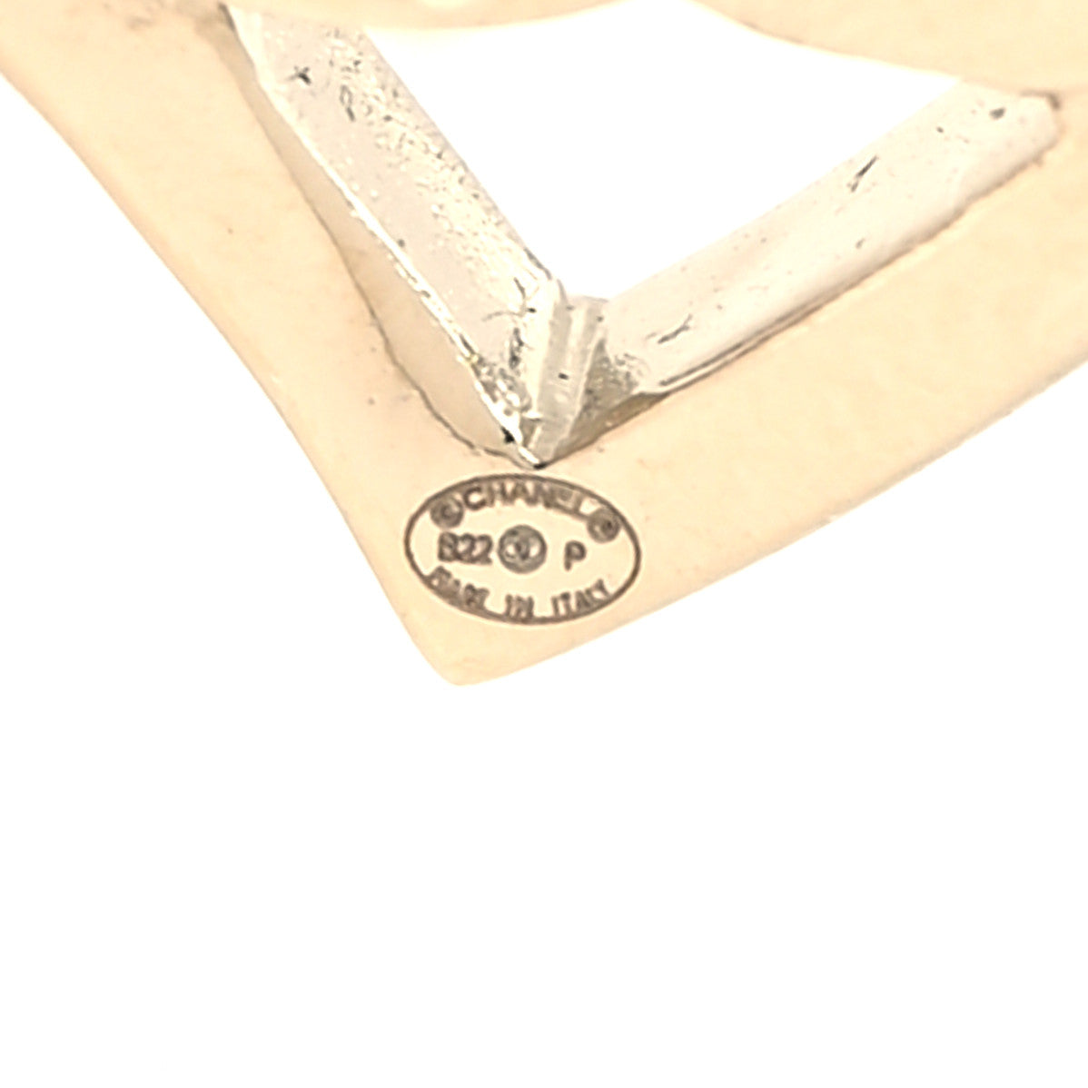 Metal CC Heart Coco In Love Earrings Gold