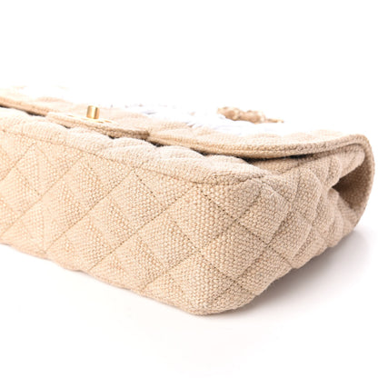 Chanel Tweed Raffia Coco Country Jumbo Flap 8 of 11