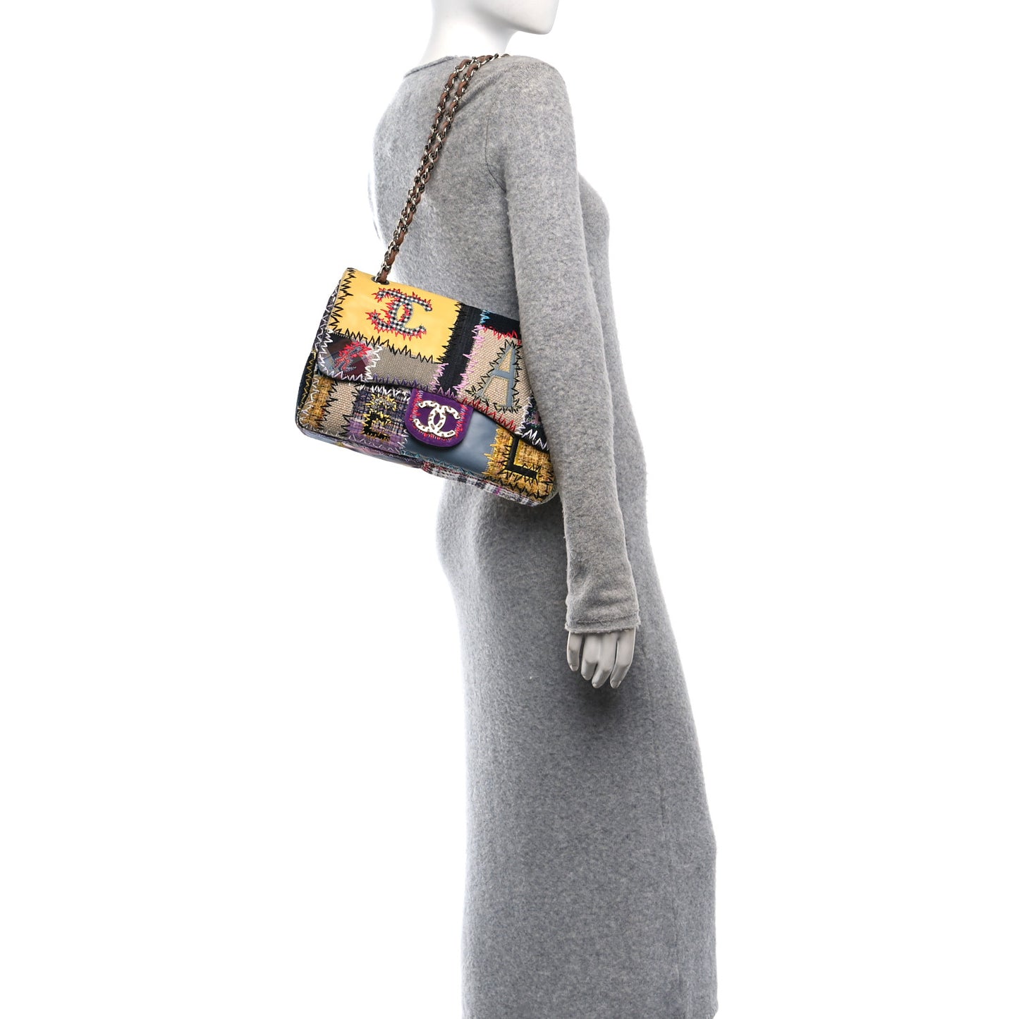 Patchwork Jumbo Flap Yellow Multicolor