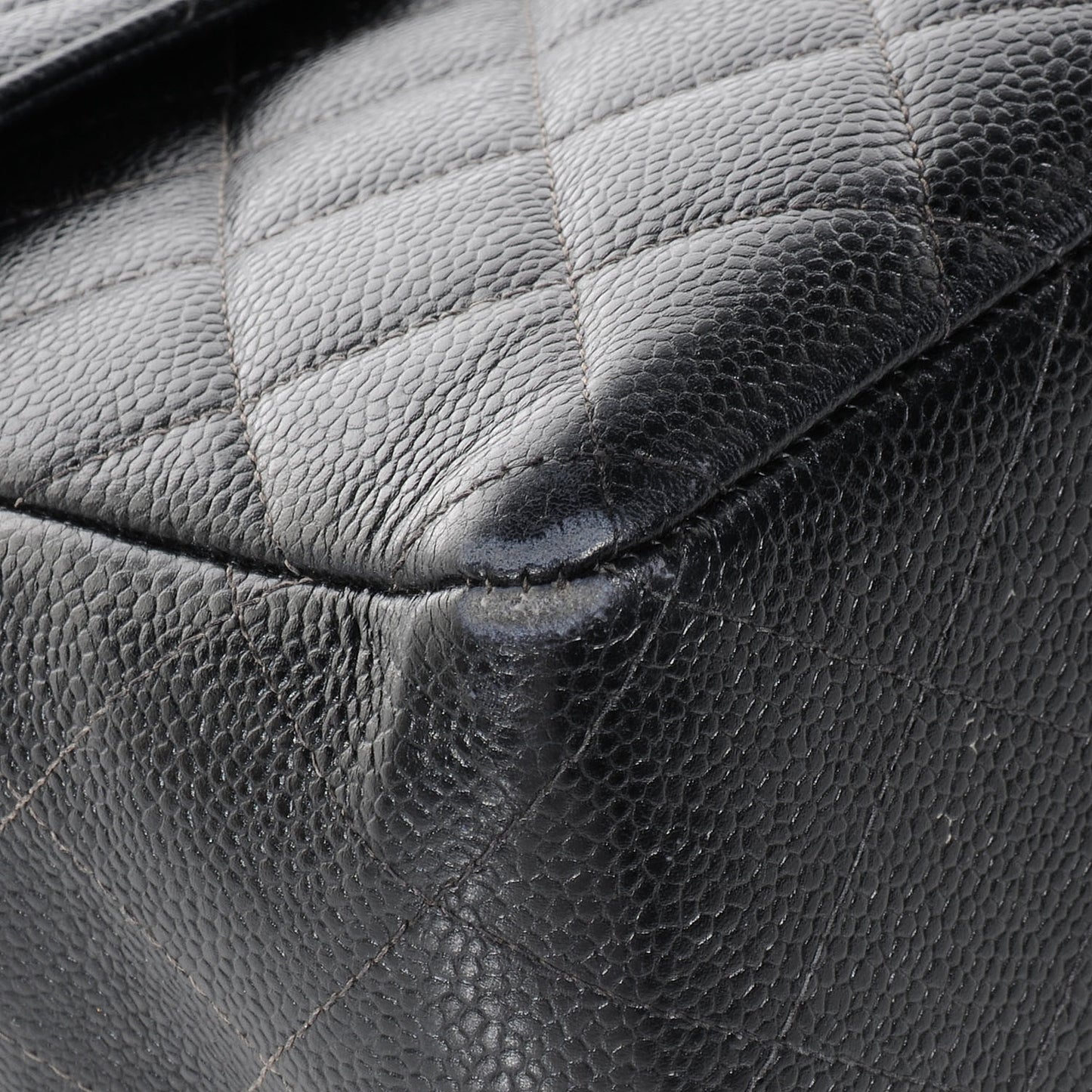 Caviar Jumbo Single Flap Black