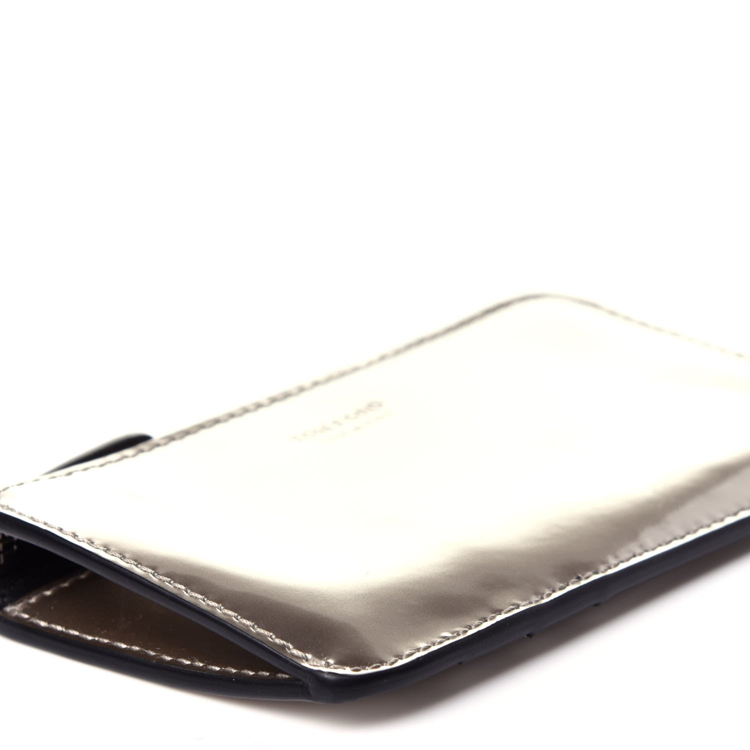 Tom Ford Metallic Calfskin Zip Card Holder Wallet Silver 7 of 11