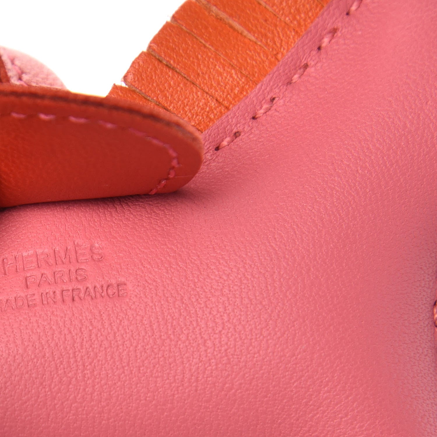 Hermes Milo Lambskin Grigri Rodeo Bag Charm PM Rose Azalee Orange Poppy Rouge Indien 3 of 4