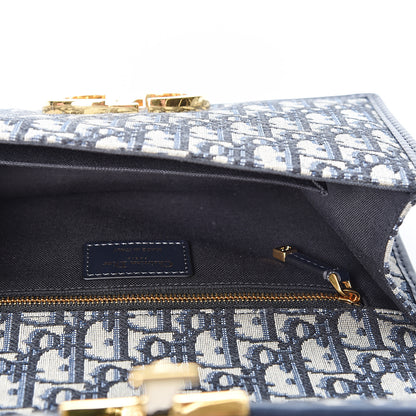 Christian Dior Oblique 30 Montaigne Chain Flap Bag Blue 4 of 8