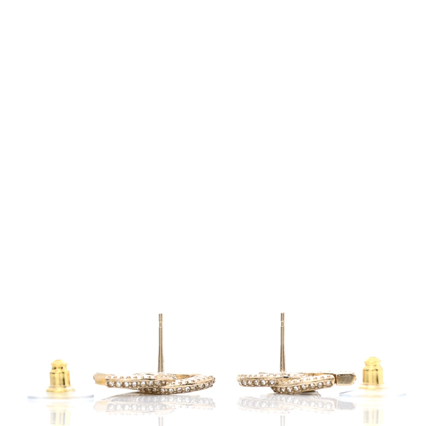 Crystal CC Earrings Light Gold