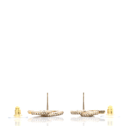 Chanel Crystal CC Earrings Light Gold 3 of 5