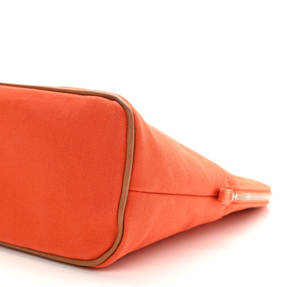 Hermes Cotton Canvas Bolide Travel Cosmetic Pouch MM Feu 8 of 9