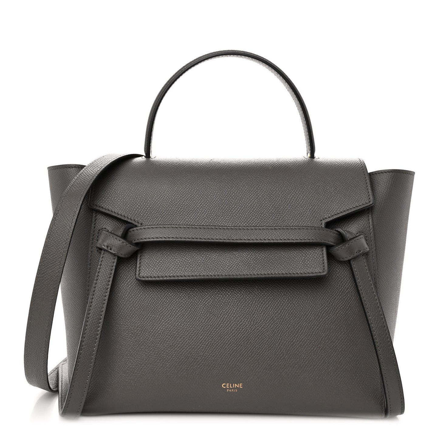 Grained Calfskin Micro Belt Bag Grey