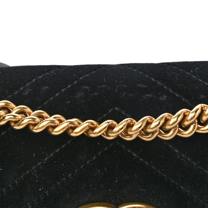 Gucci Velvet Matelasse Mini GG Marmont Shoulder Bag Black 11 of 11