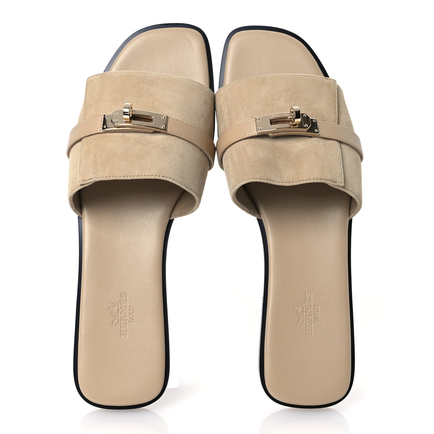 Suede Goatskin Giulia Sandals 41 Beige Lin