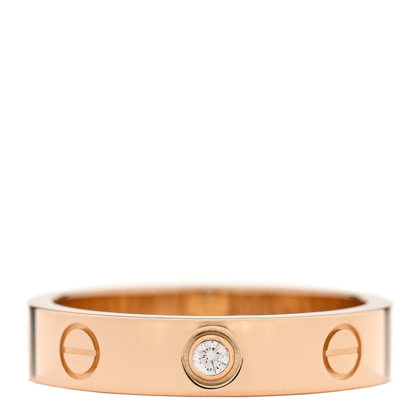 18K Yellow Gold Diamond 4mm LOVE Wedding Band Ring 51 5.75