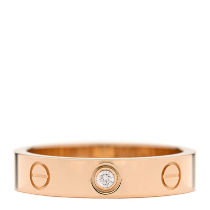 Cartier 18K Yellow Gold Diamond 4mm LOVE Wedding Band Ring 51 5.75 1 of 5