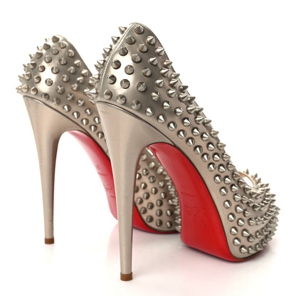 Christian Louboutin Specchio Lady Peep Spikes 120 Pumps 39 Beige 4 of 7