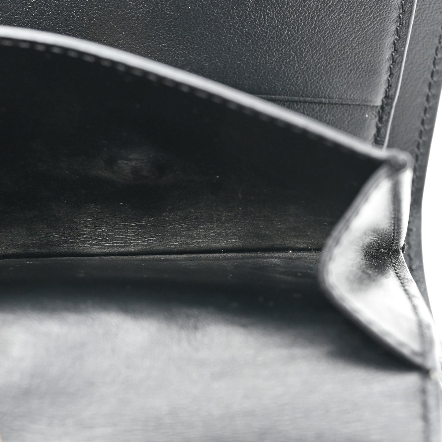 Shiny Calfskin Small Triomphe Wallet Black