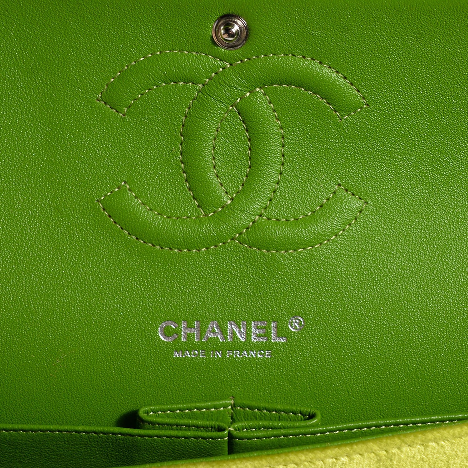 Chanel Velvet Quilted Medium Double Flap Green 6 of 8