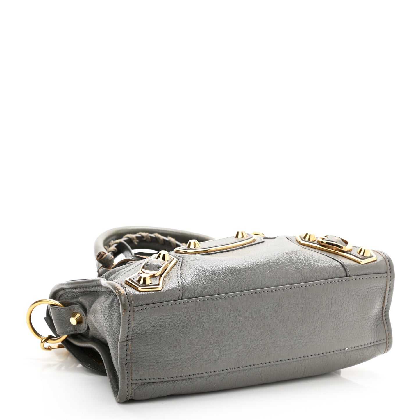 Chevre Gold Metallic Edge Hardware Mini City Gris Acier