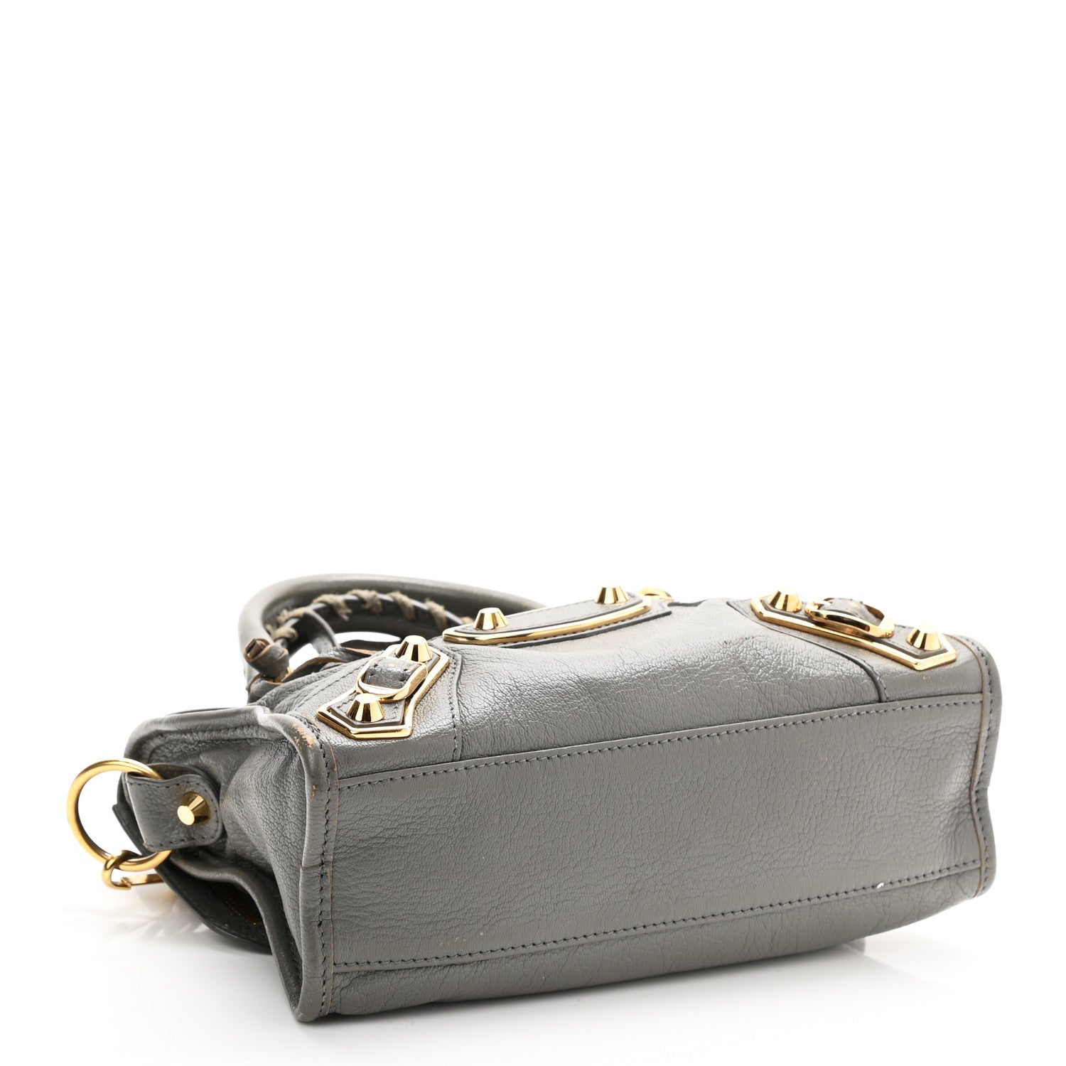 Balenciaga Chevre Gold Metallic Edge Hardware Mini City Gris Acier 4 of 12