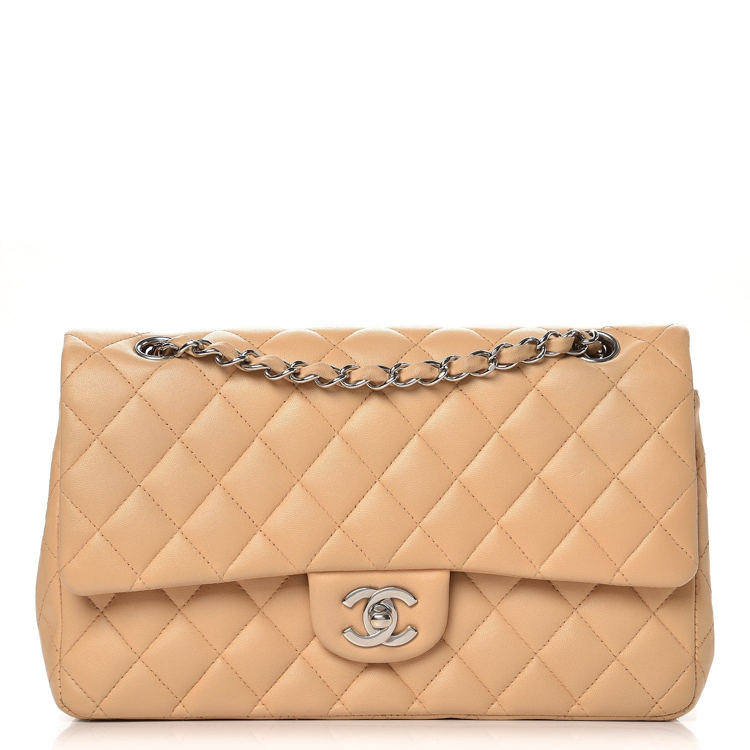 Chanel Lambskin Quilted Medium Double Flap Beige Clair 1 of 10