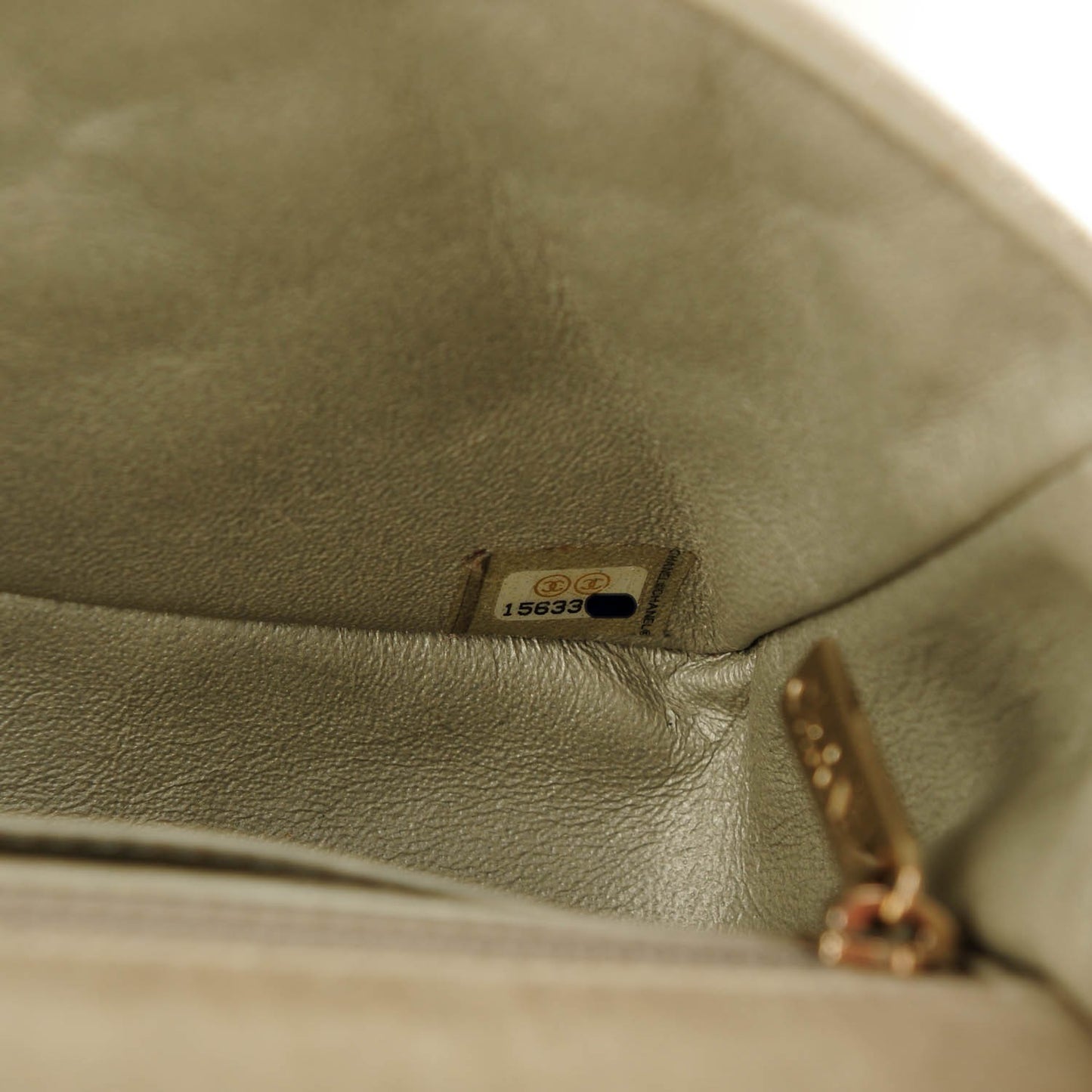 Iridescent Calfskin Quilted Mini Rectangular Flap Light Gold