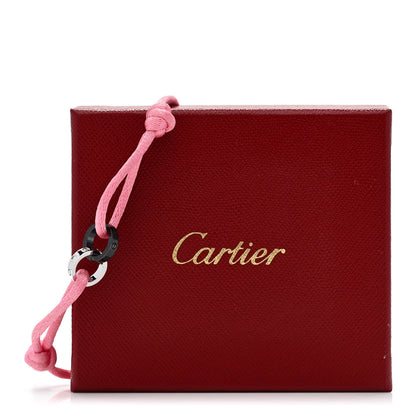 Cartier 18K White Gold Ceramic 4 Diamond LOVE Cord Bracelet Pink 6 of 6