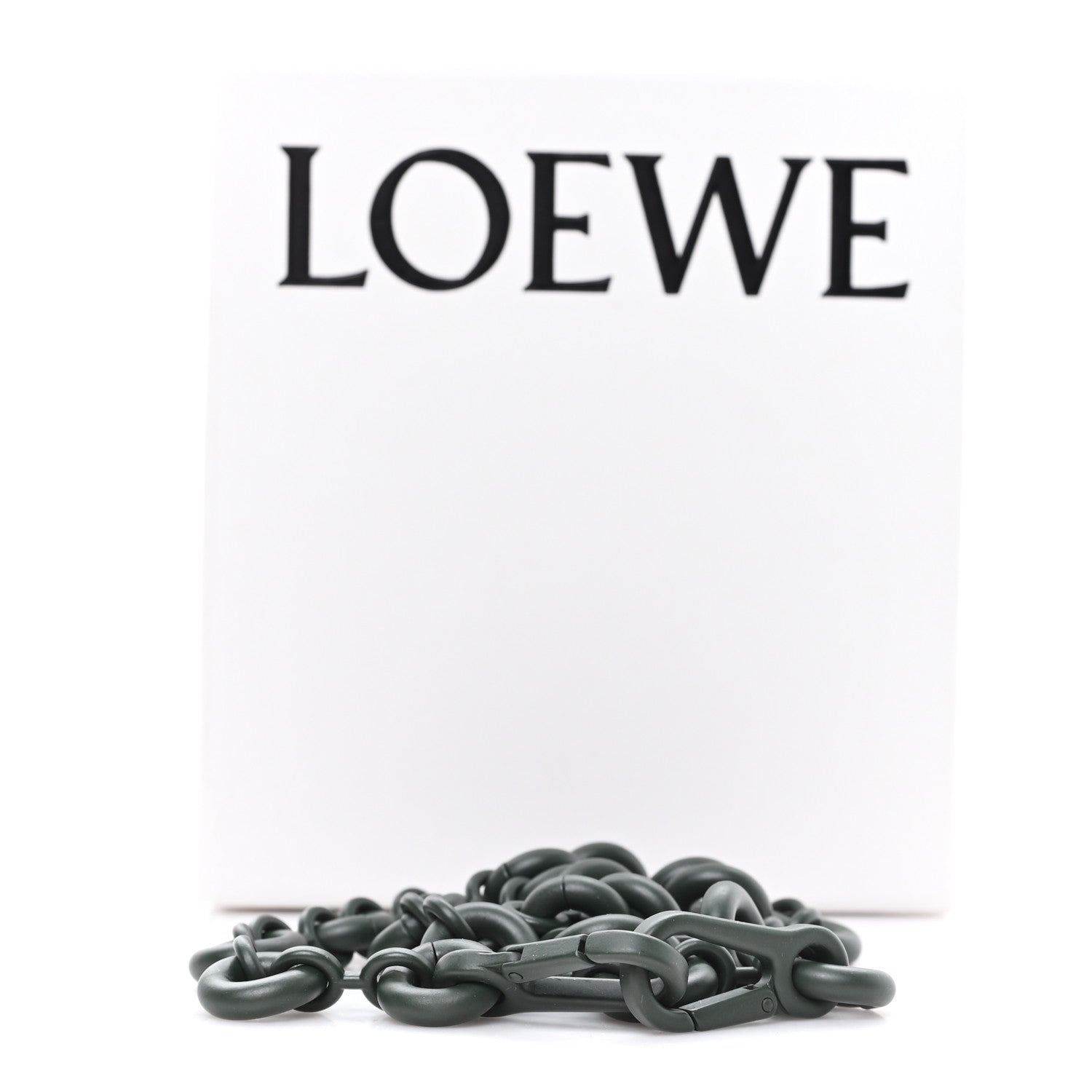 Loewe Brass Monochrome Donut Chain Shoulder Strap Olive Green 4 of 4
