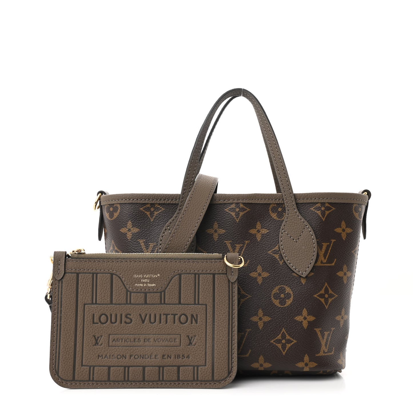 Monogram Neverfull Inside Out Bandouliere BB Dark Fango