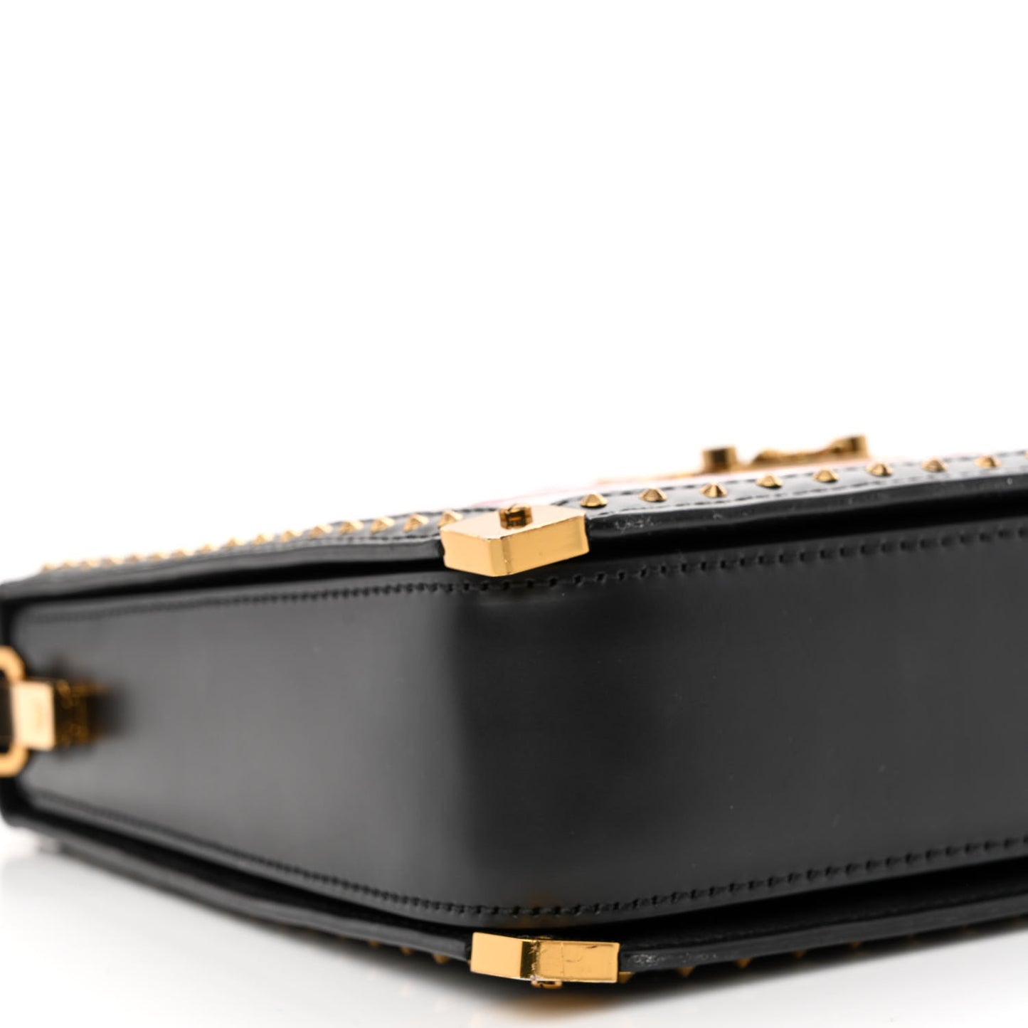 Calfskin Crocodile Embossed Mitte Degrade Kroko Shoulder Bag Purple