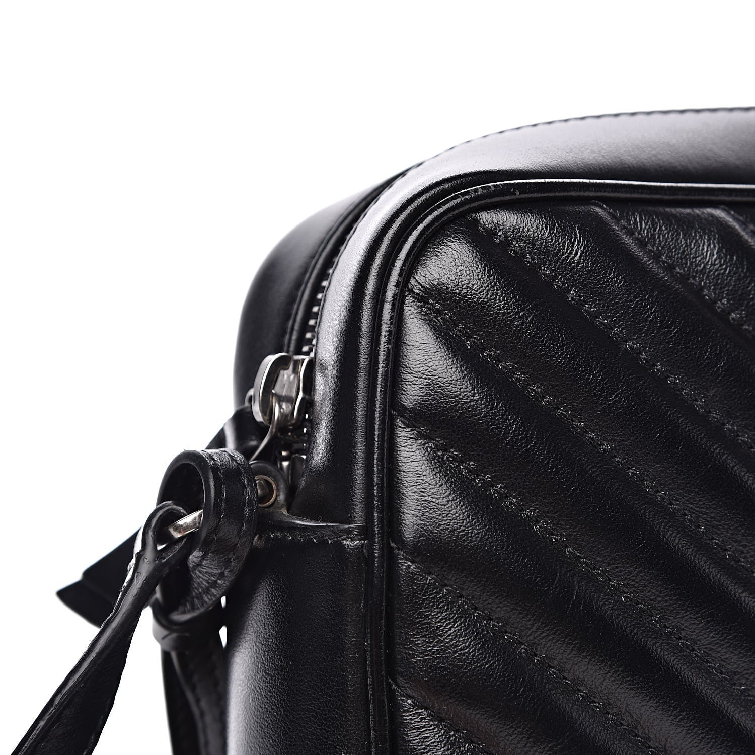 Saint Laurent Calfskin Matelasse Monogram Lou Camera Bag Black 12 of 14