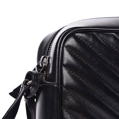 Saint Laurent Calfskin Matelasse Monogram Lou Camera Bag Black 12 of 14