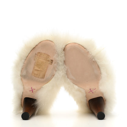 Chanel Fur Ankle Boots 37.5 White 5 of 9