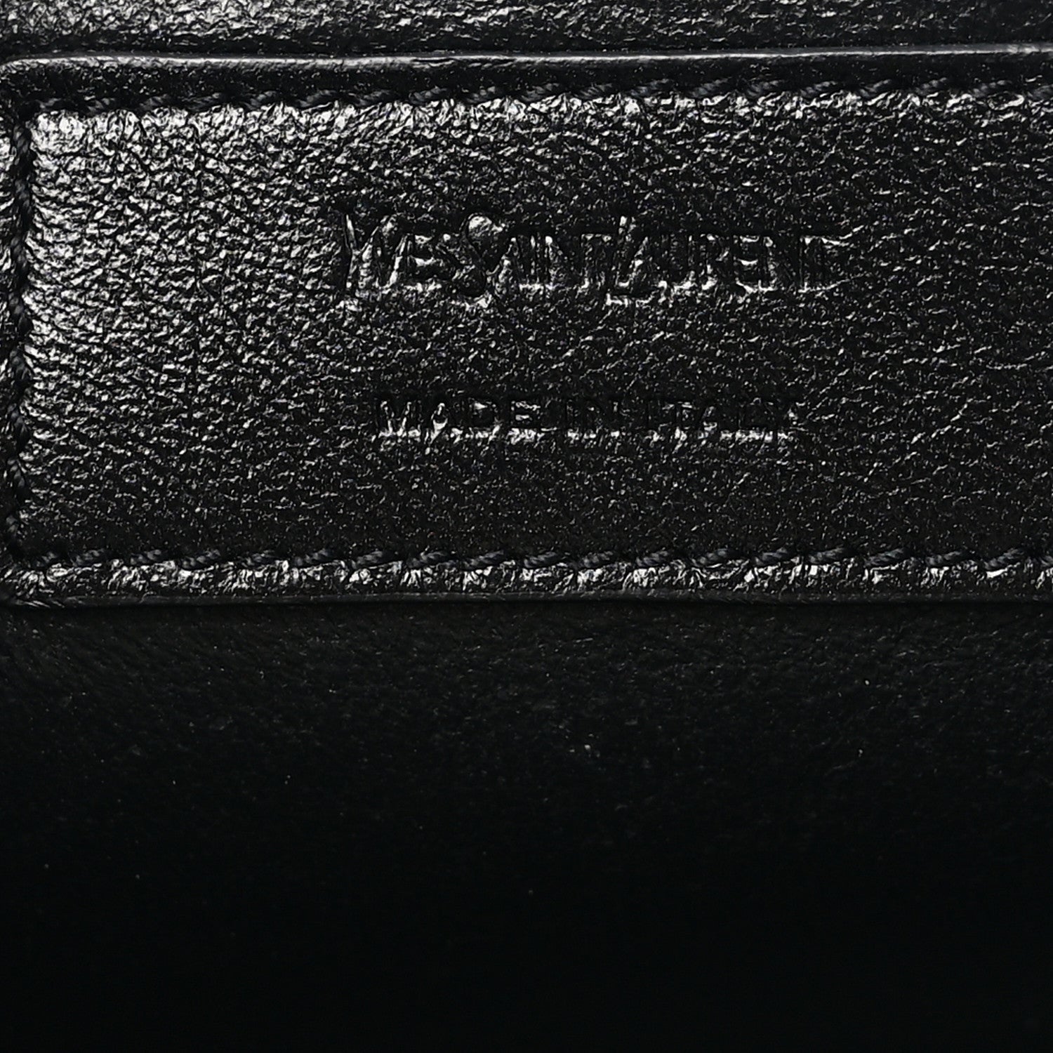 Saint Laurent Calfskin Monogram Wristlet Pouch Black 6 of 7