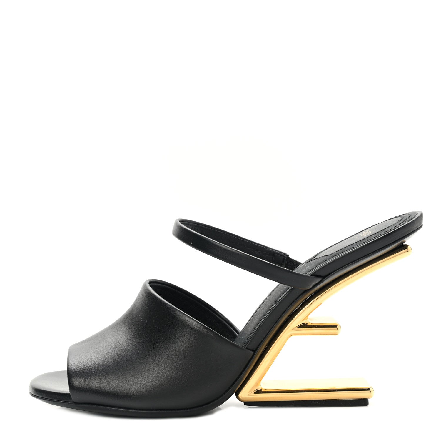 Fendi Calfskin Fendi First 95mm Slide Sandals 40 Black 1 of 8