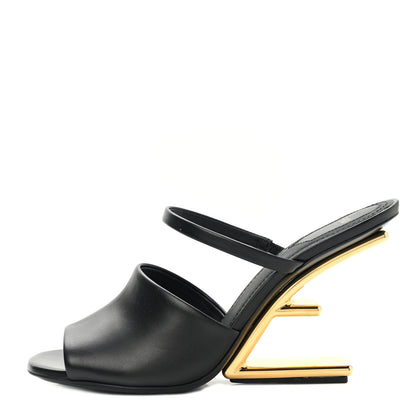 Fendi Calfskin Fendi First 95mm Slide Sandals 40 Black 1 of 8