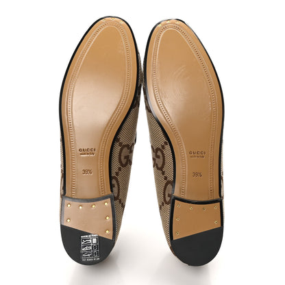 Gucci Monogram Jumbo GG Malaga Kid Horsebit Womens Jordaan Loafers 39.5 Camel Ebony New Acero Beige 6 of 10