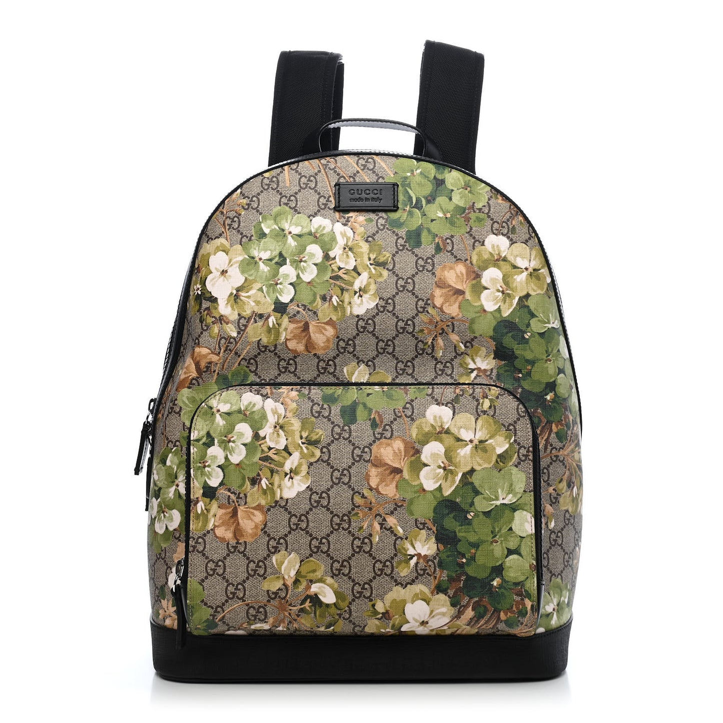 GG Supreme Monogram Blooms Medium Day Backpack Beige New Military Black