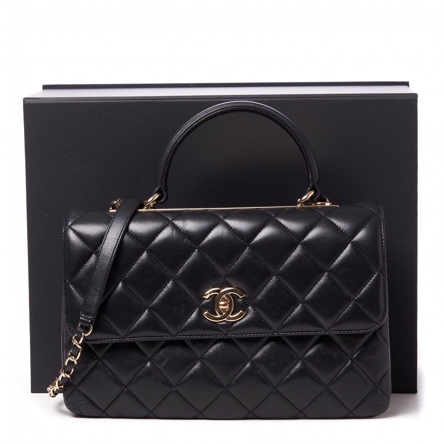 Chanel Lambskin Quilted Medium Trendy CC Flap Dual Handle Bag Black 10 of 10